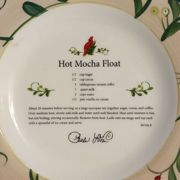Paula Deen Home For The Holidays "Hot Mocha Float" Recipe Plate - Picture 4 of 5